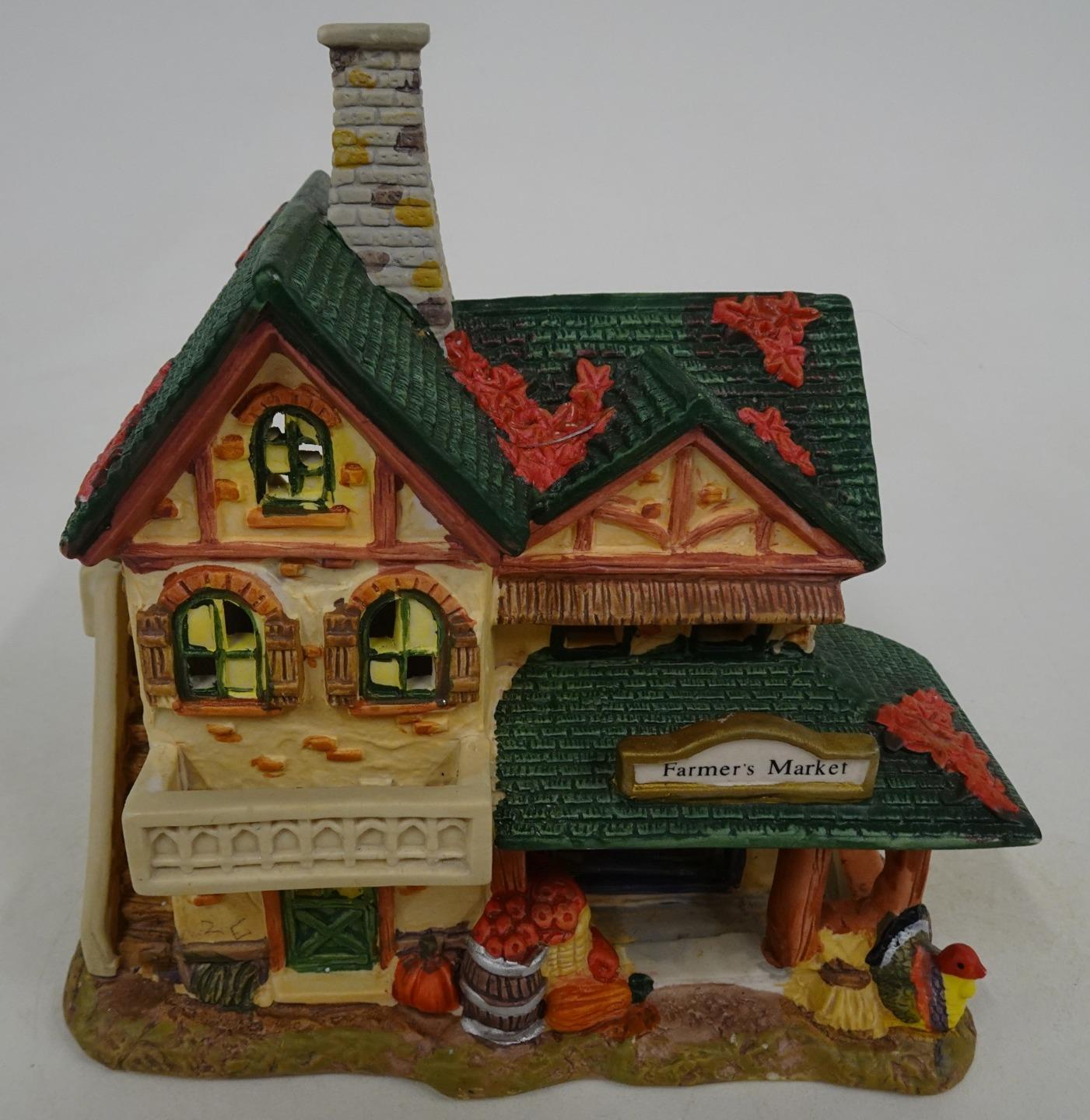 Holiday Village Ceramic Winter Christmas Autumn Fall Building Farmer’s Market 6″