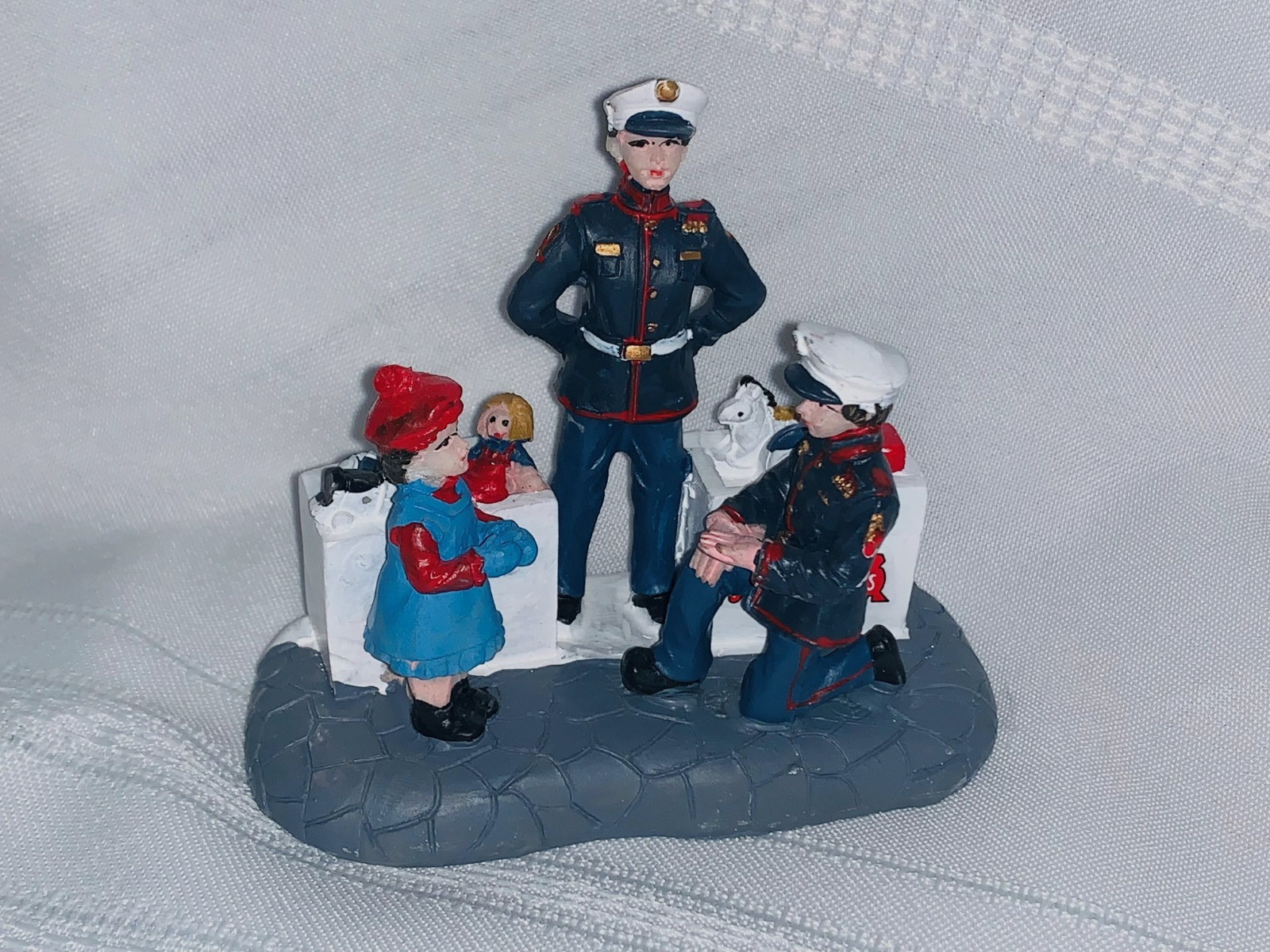 New 2022 TOYS FOR TOTS CHRISTMAS VILLAGE FIGURINE HOLIDAY TIME MARINES CHILD