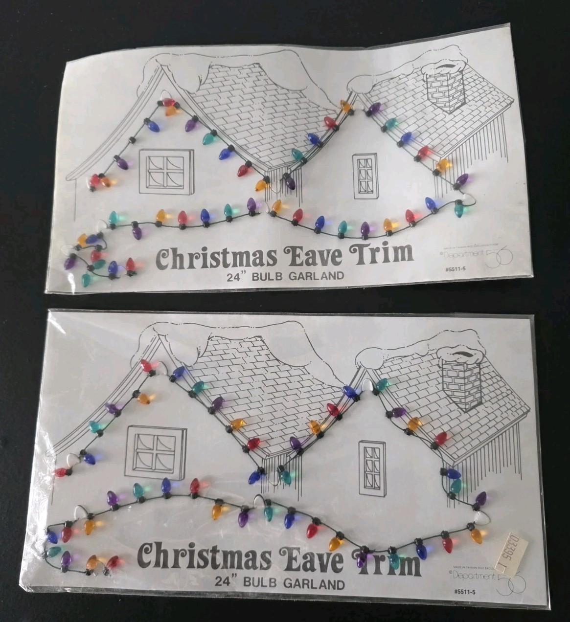 Dept 56 24″ Bulb Garland Christmas Eave House Trim 2 Pack Department