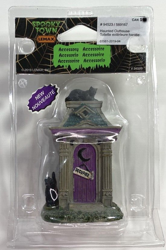 Lemax Spooky Town Haunted Outhouse with black cats #94523 – New in package