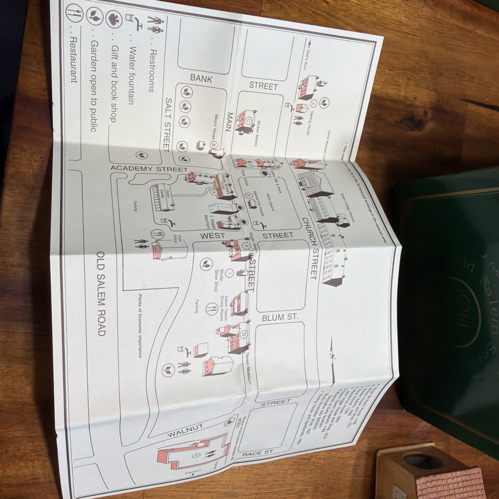 Vintage Old Salem Series Ceramic Miksch House 1992 NC With Light, Map, Box
