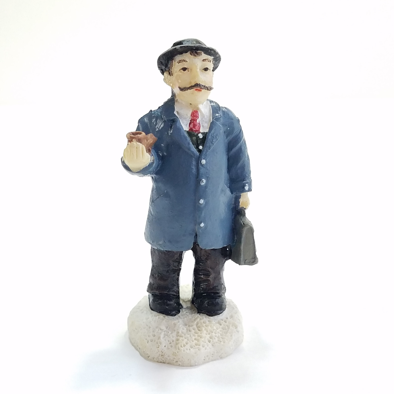 Beauty Restored Businessman With Cigar Leather Briefcase Village Collectible
