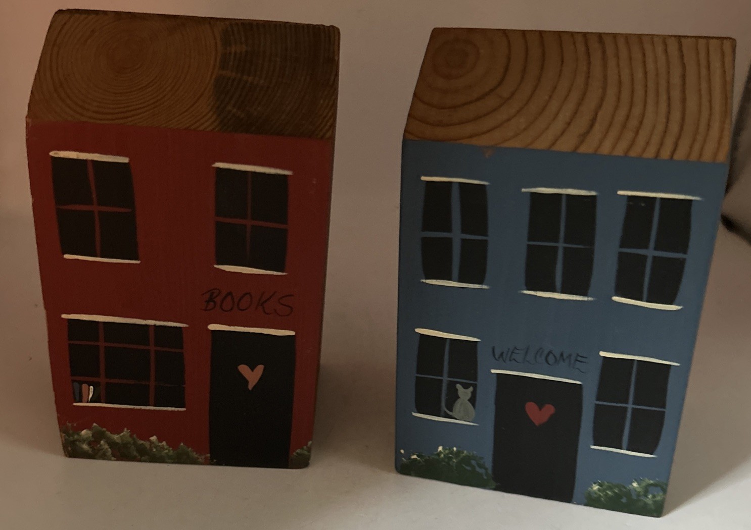 Folk art I am country creations wooden houses set of 2
