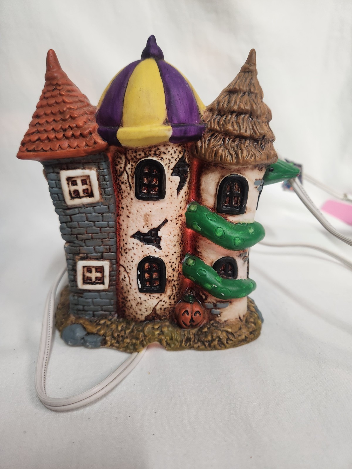 Spooky Hollow WIZARD PET SHOP Halloween Lighted House ceramic figure