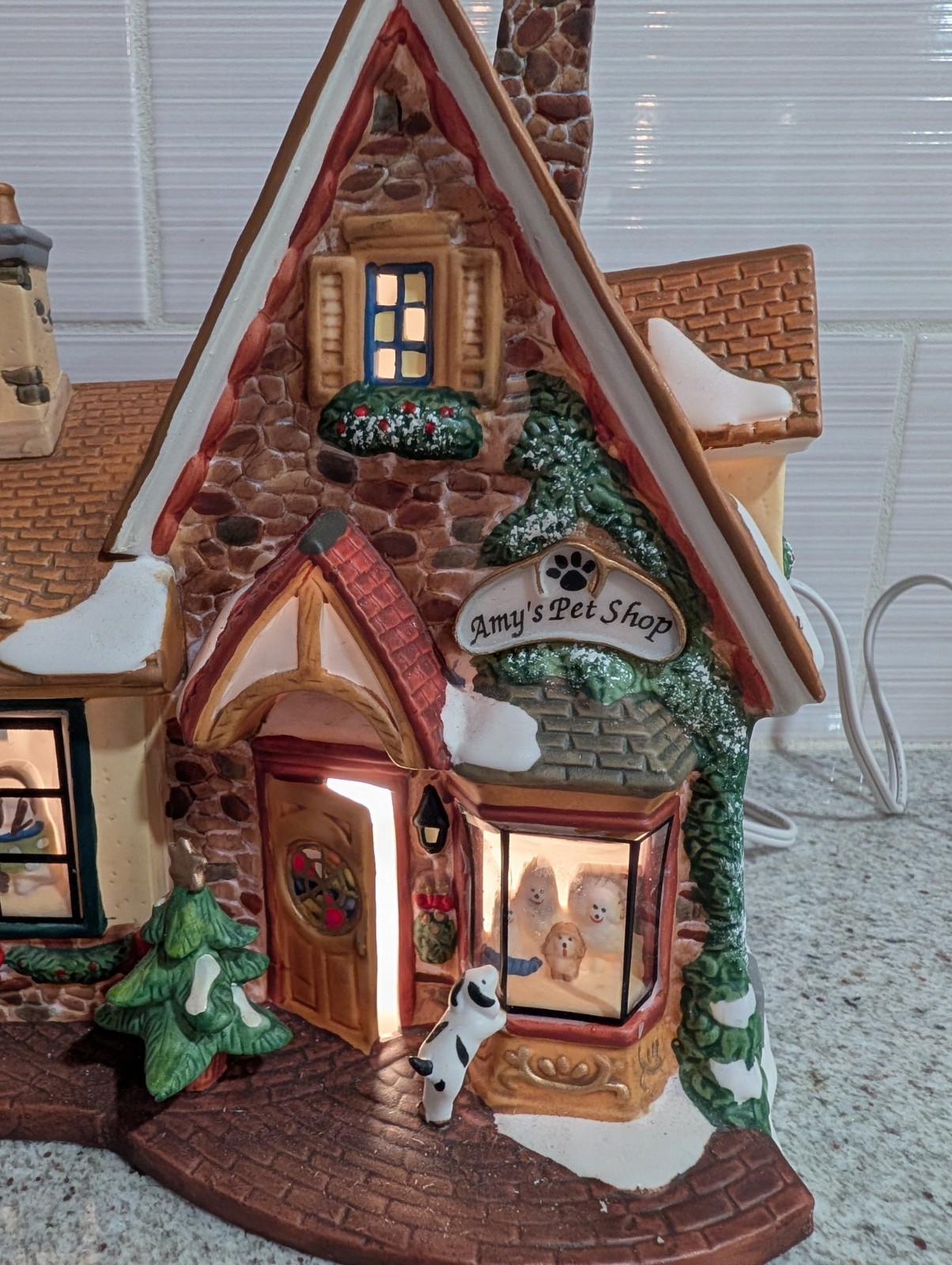 Amy’s Pet Shop Vtg Heartland Valley by O’Well Lighted Christmas House In Box