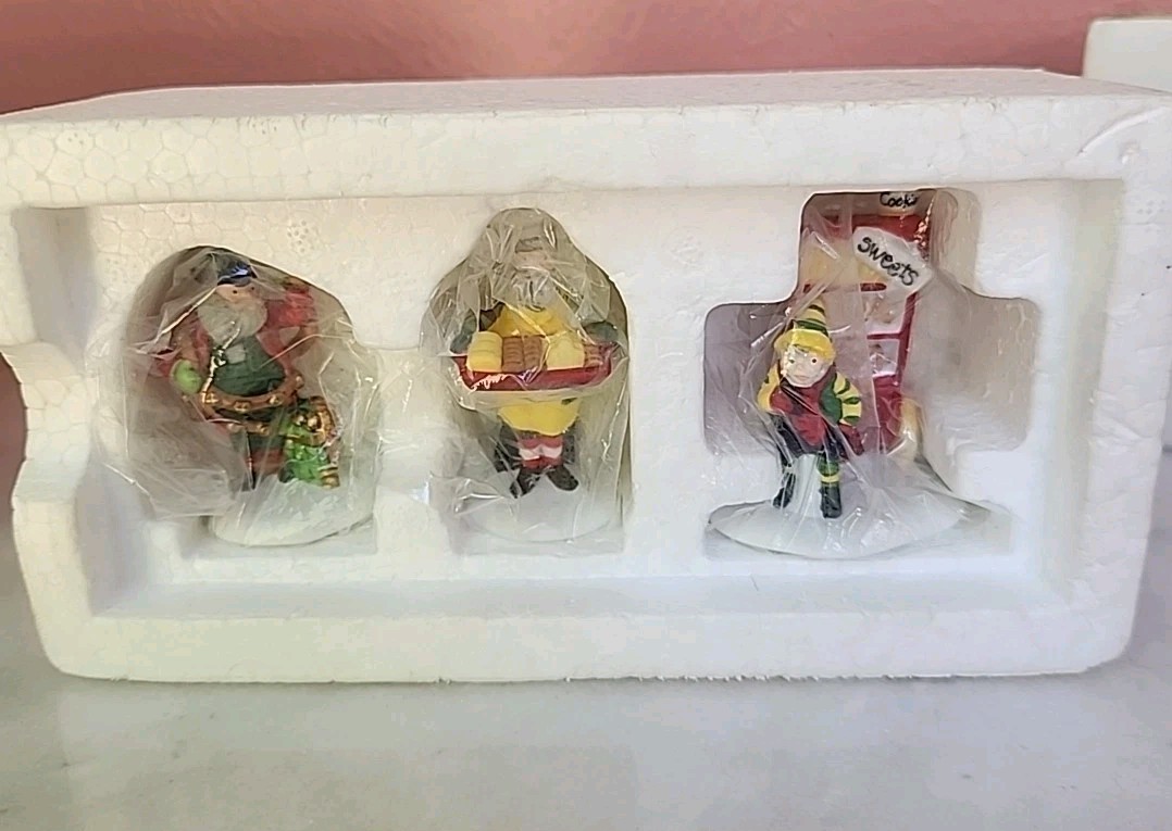Dept. 56 Heritage & Alpine Village Porcelain Christmas Figures – Set of 4 In BOX