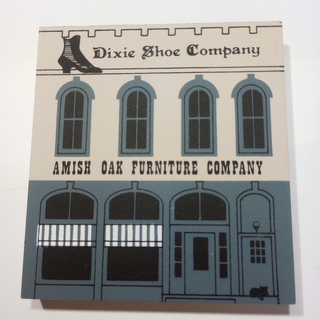 1987 The Cat’s Meow Village Series V Amish Oak Furniture Dixie Shoe Shop Faline