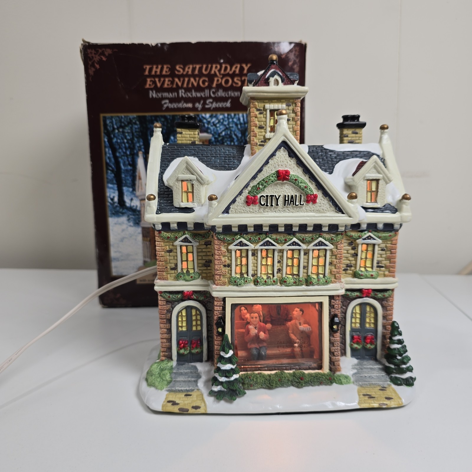 Norman Rockwell CITY HALL Saturday Evening Post Freedom of Speech Porcelain