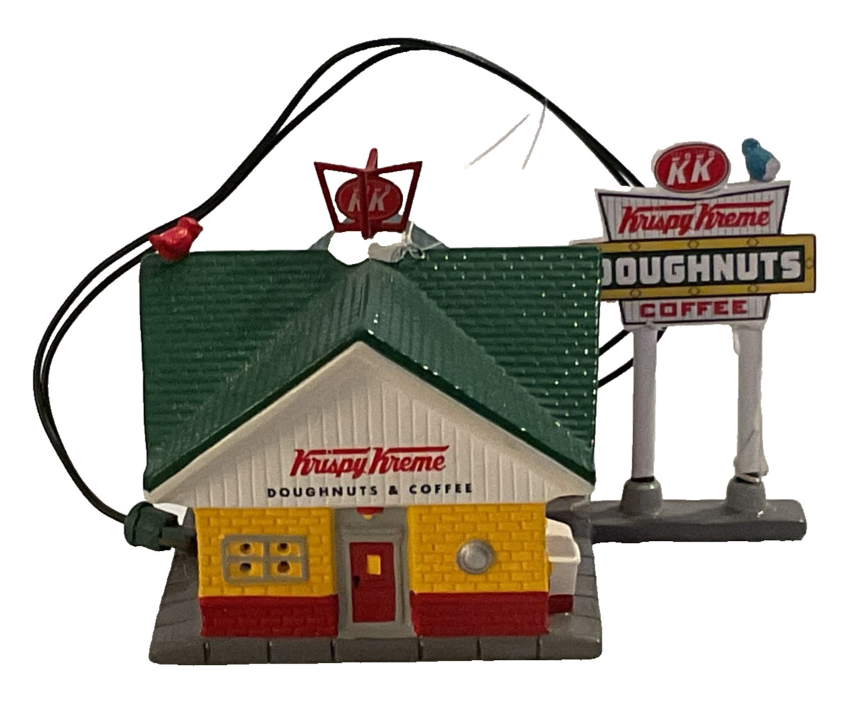 DEPT 56 KRISPY KREME DOUGHNUT SHOP SNOW VILLAGE ORNAMENT NIB-NEVER USED! #55163