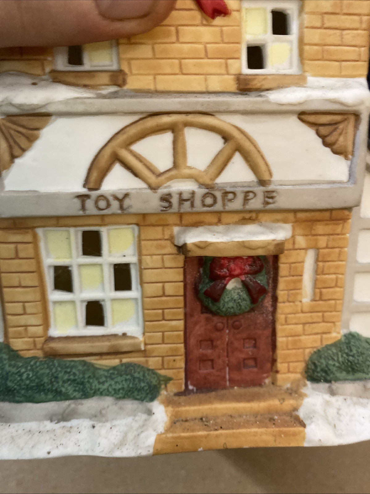 Vintage Christmas Village House The Toy Shoppe Holiday Town 7” Tall