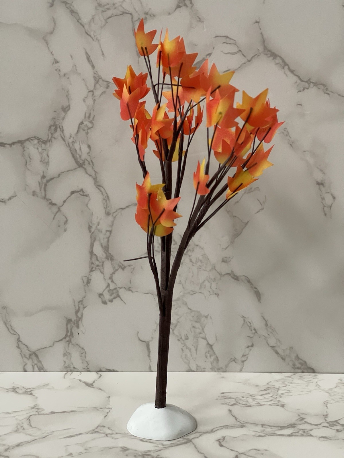 Department 56 Autumn Maple Tree 8″ Orange Yellow Leaves No Box