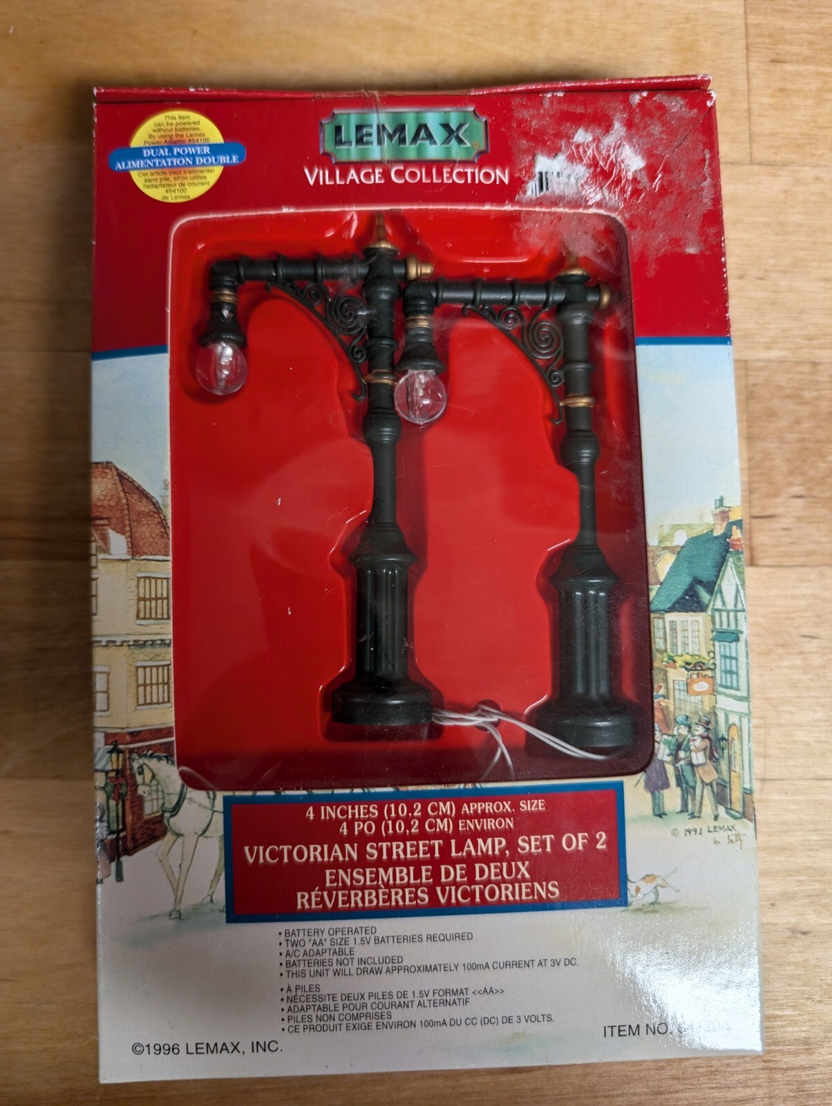 Set Of 2 Lemax Christmas Village 4″ Victorian Street Lamps Battery Operated 1996