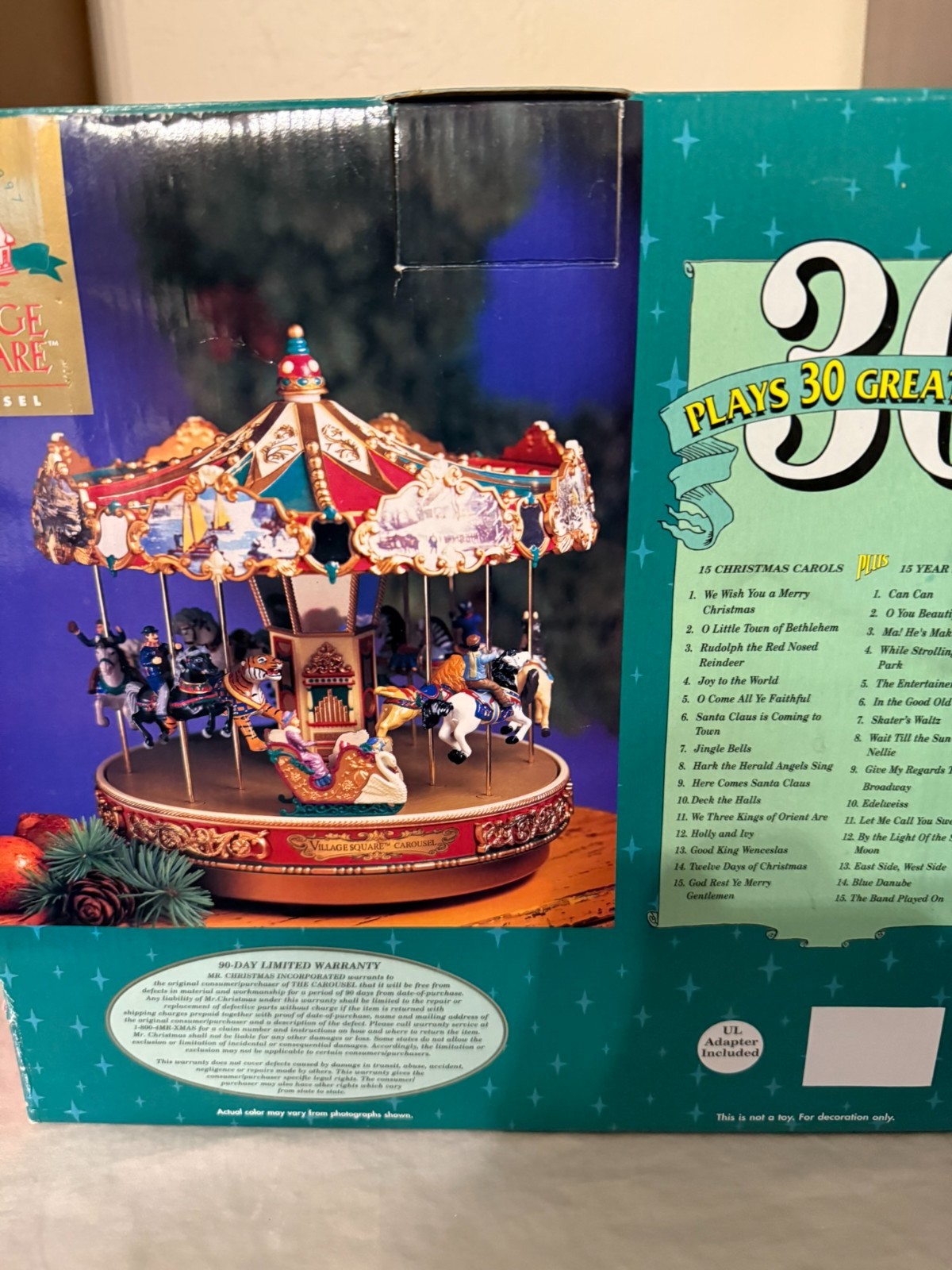 1997 Village Square Carousel Works Great – Original Box 30 Songs Musical