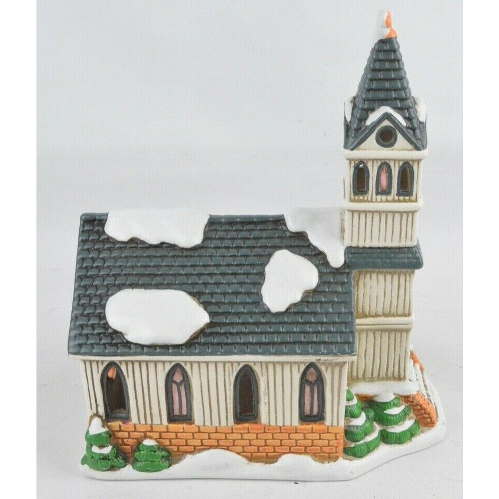 Vintage Lefton Colonial Christmas Village First Church 1989 #07333 Byron Wood