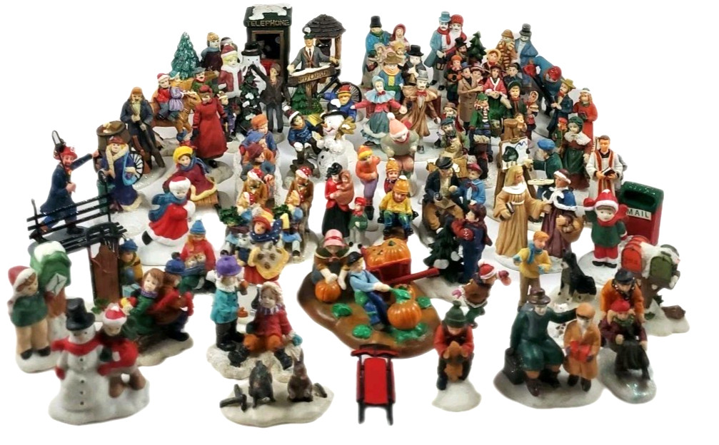 Christmas Town People & Accessories-58pc Mixed Lot -Lemax~Dept 56~O’Well~Other