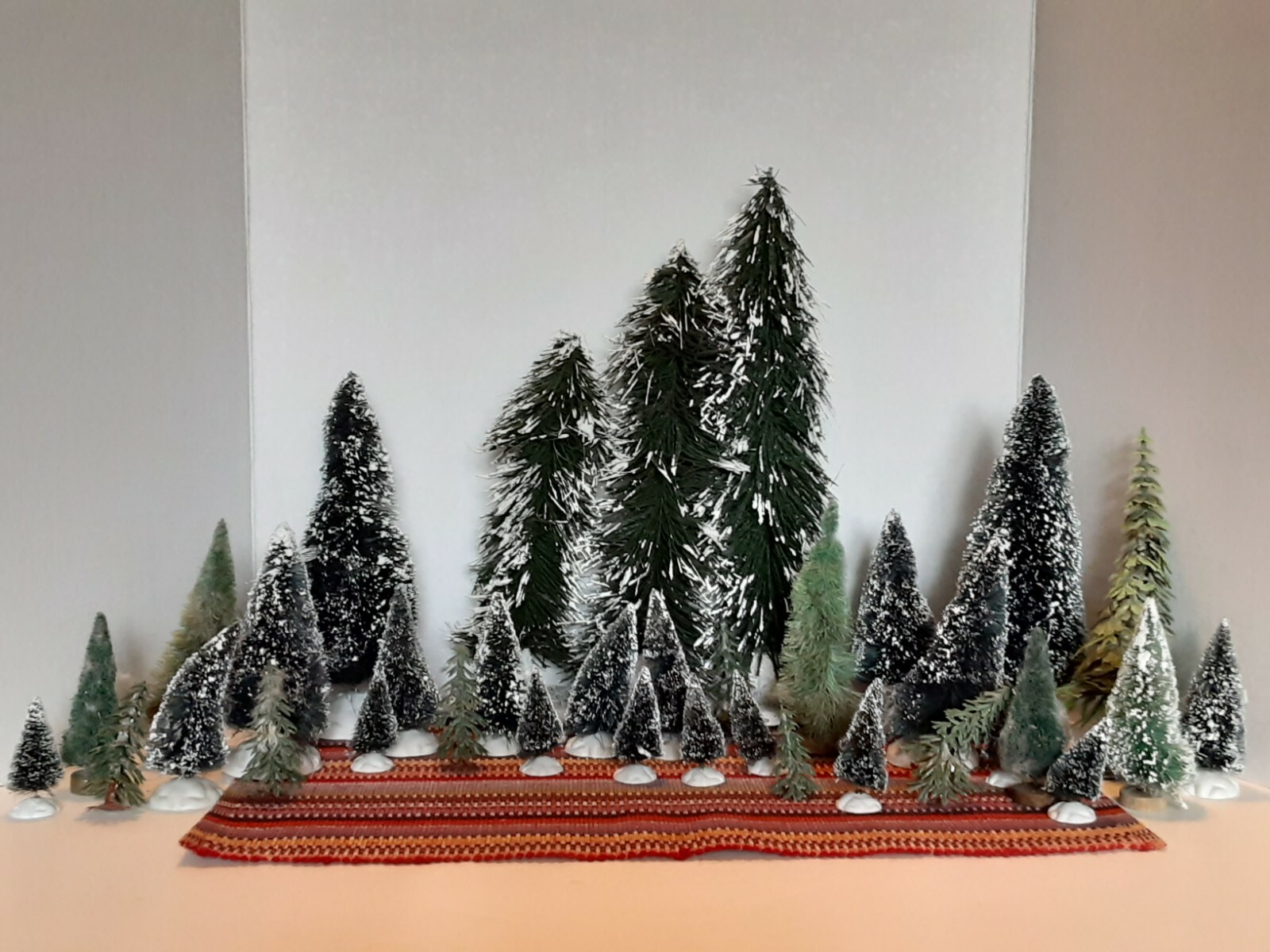 LEMAX 37 Snow Covered Evergreen Bottle Brush Trees LOT Christmas Village Dept 56