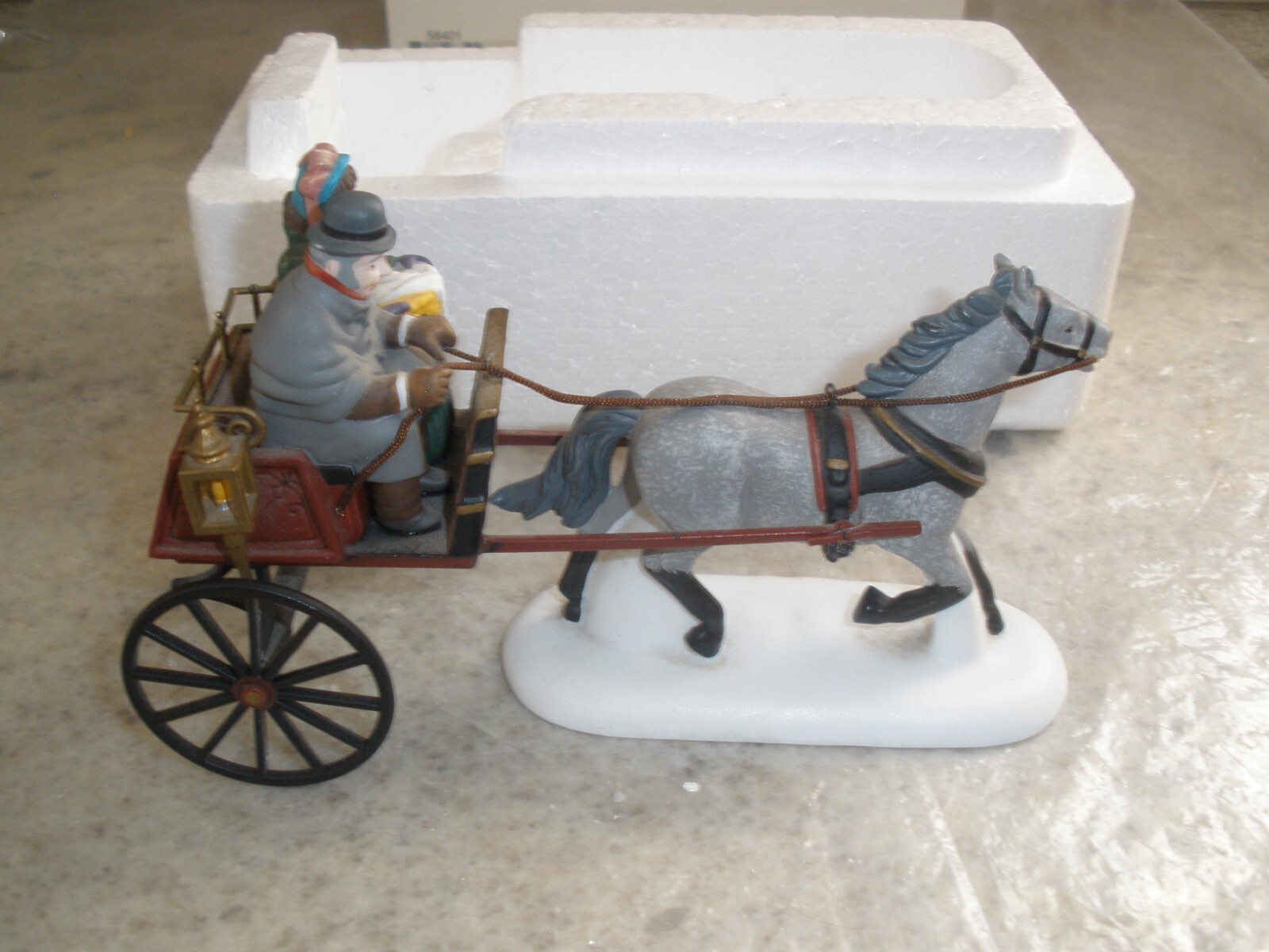 HERITAGE VILLAGE COLLECTION RED CHRISTMAS SULKY IN BOX 58401