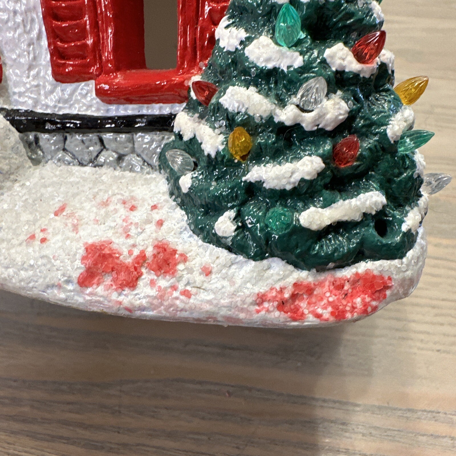 Vtg Christmas House “Up on the House Top” Santa Reindeer Snowman Plastercraft