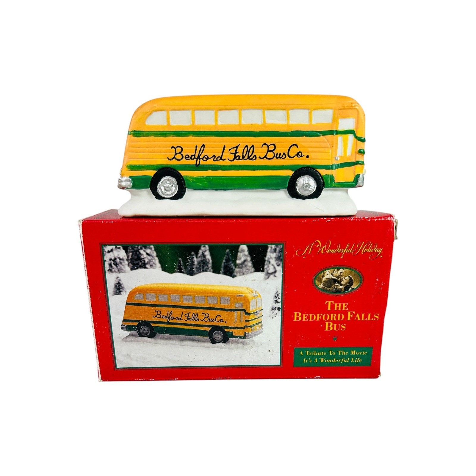 A Wonderful Holiday Bedford Falls School Bus It’s A Wonderful Life w/ Box 1994