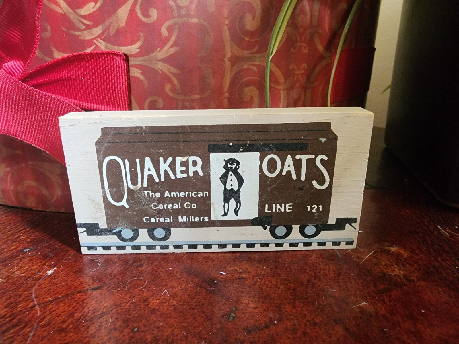 Cats Meow Village #161 Quaker Oats Train Car Accessory 1989 Retired 1161-01 4 in