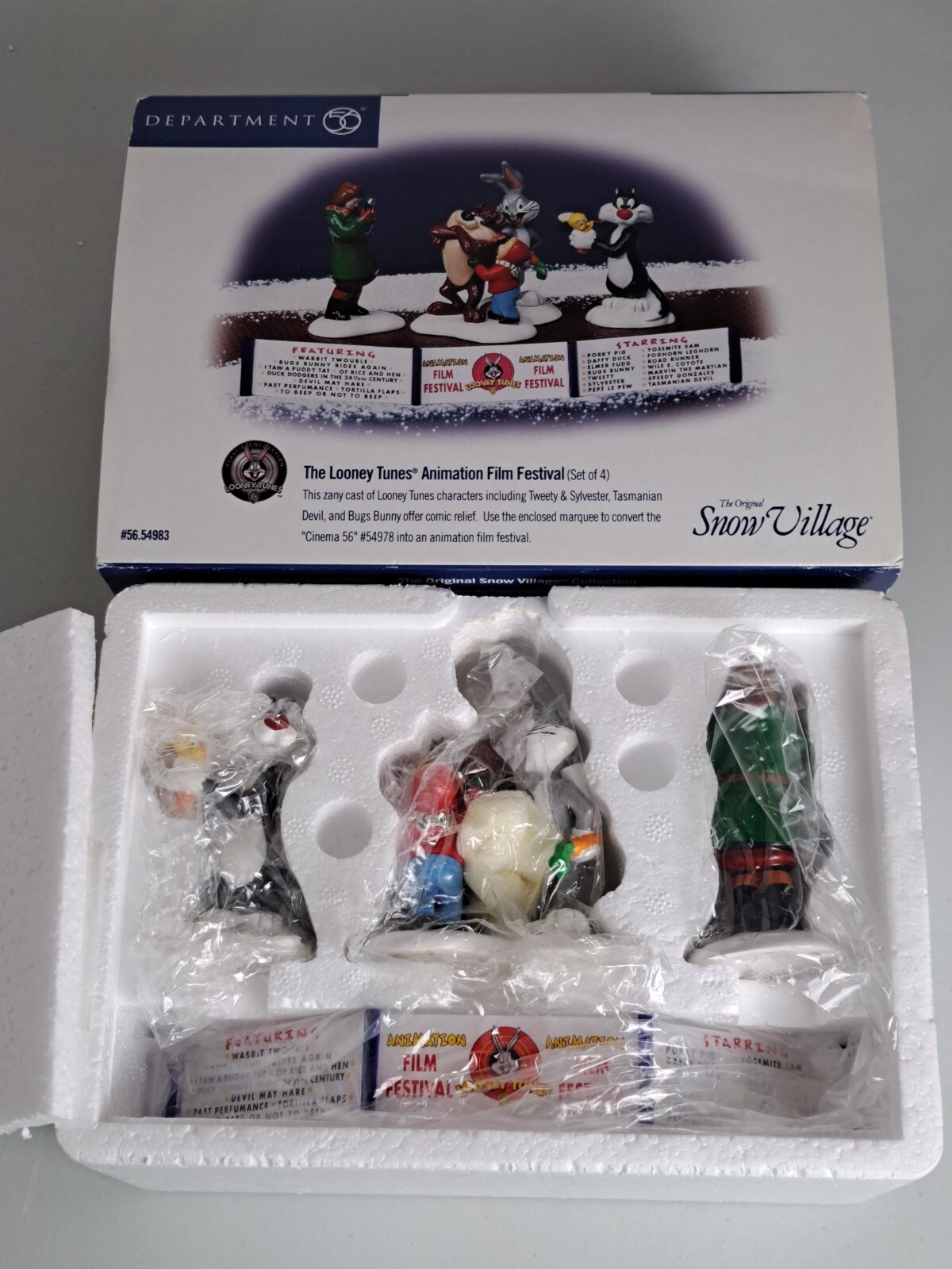 Dept. 56 Snow Village The Looney Tunes Animation Film Festival Set 56.54983