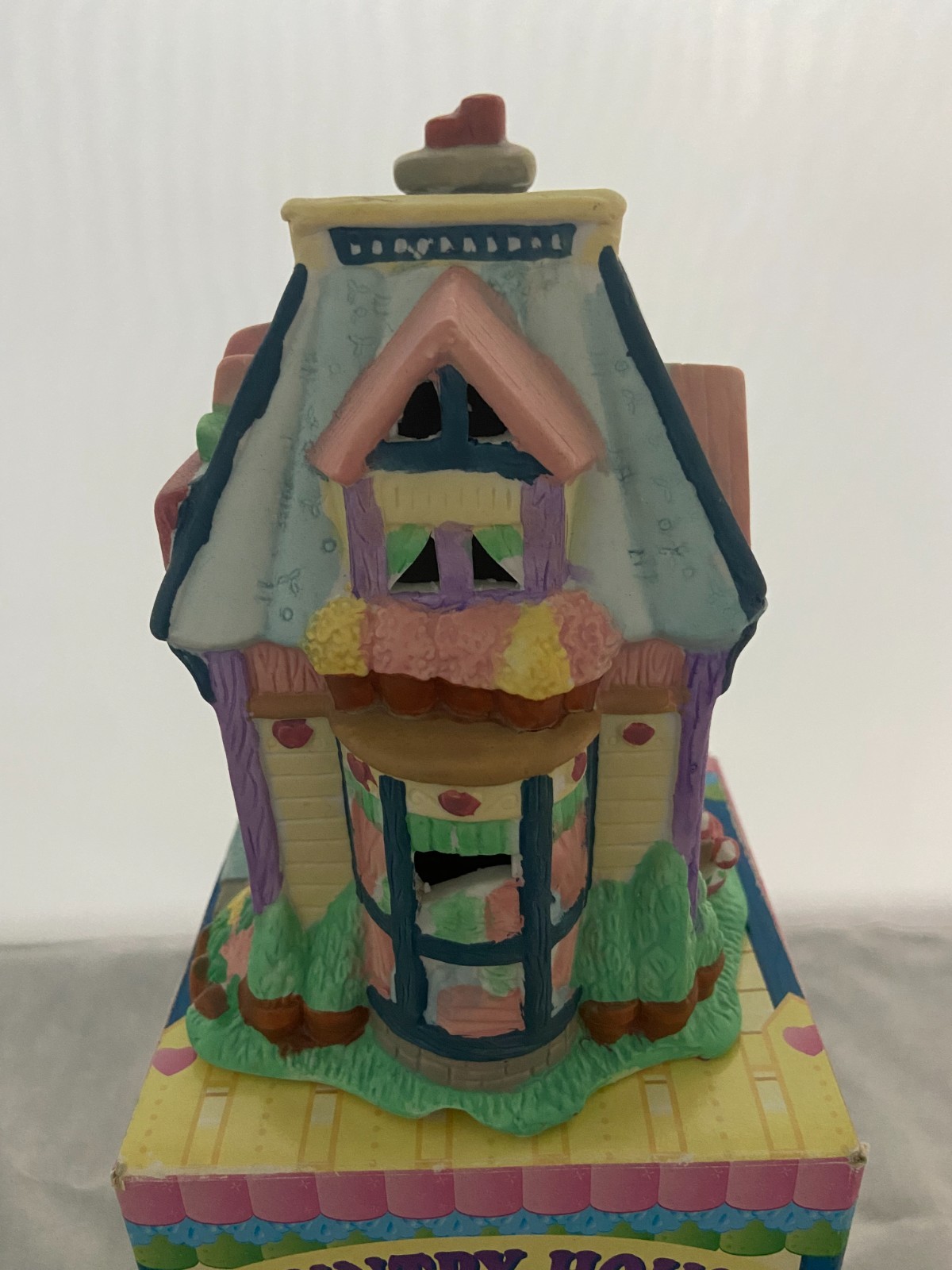Vintage County House Porcelain Lighted House Knit Shoppe Original Box No Light