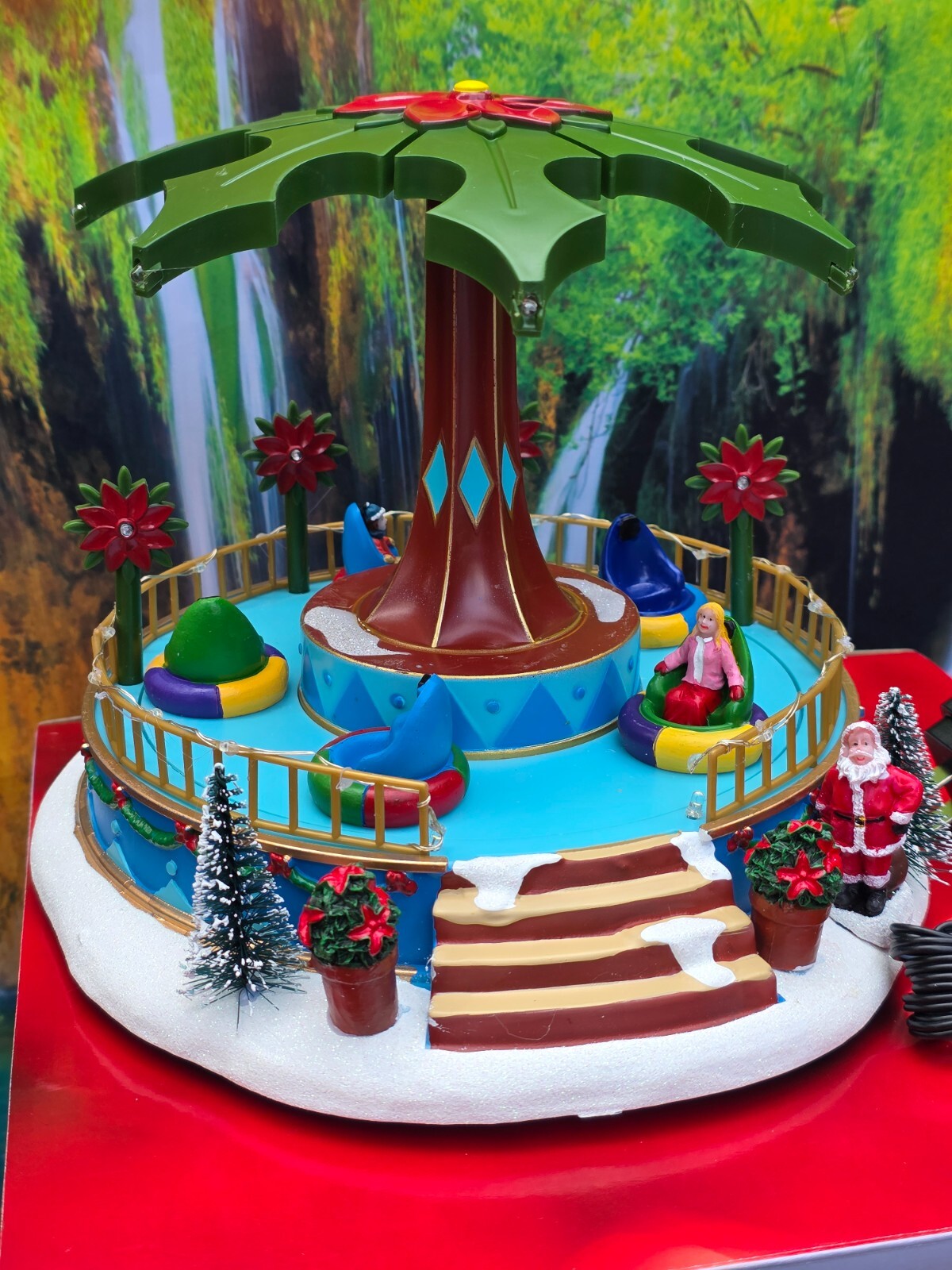 New St Nicholas Square Christmas Animated Village Amusement park musical lighted