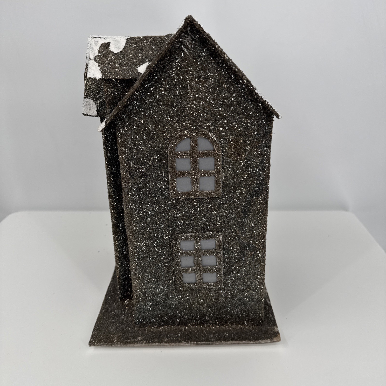 Christmas Cardboard Glitter House Holiday Decor Whimsygoth Glitter Light up