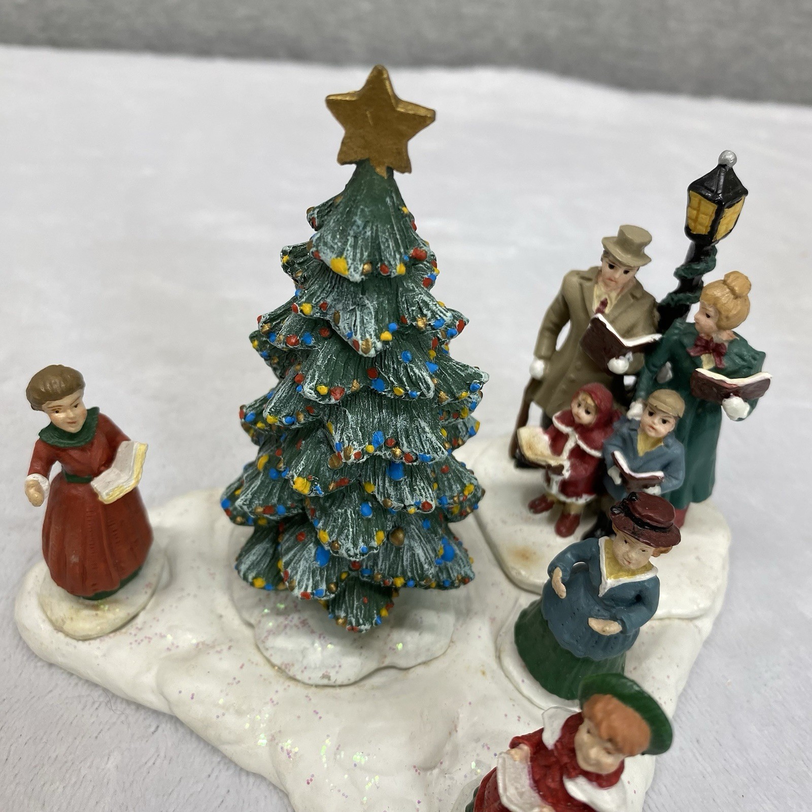 Christmas Village Singing Around Tree Carollers Figurine Accessory Holiday