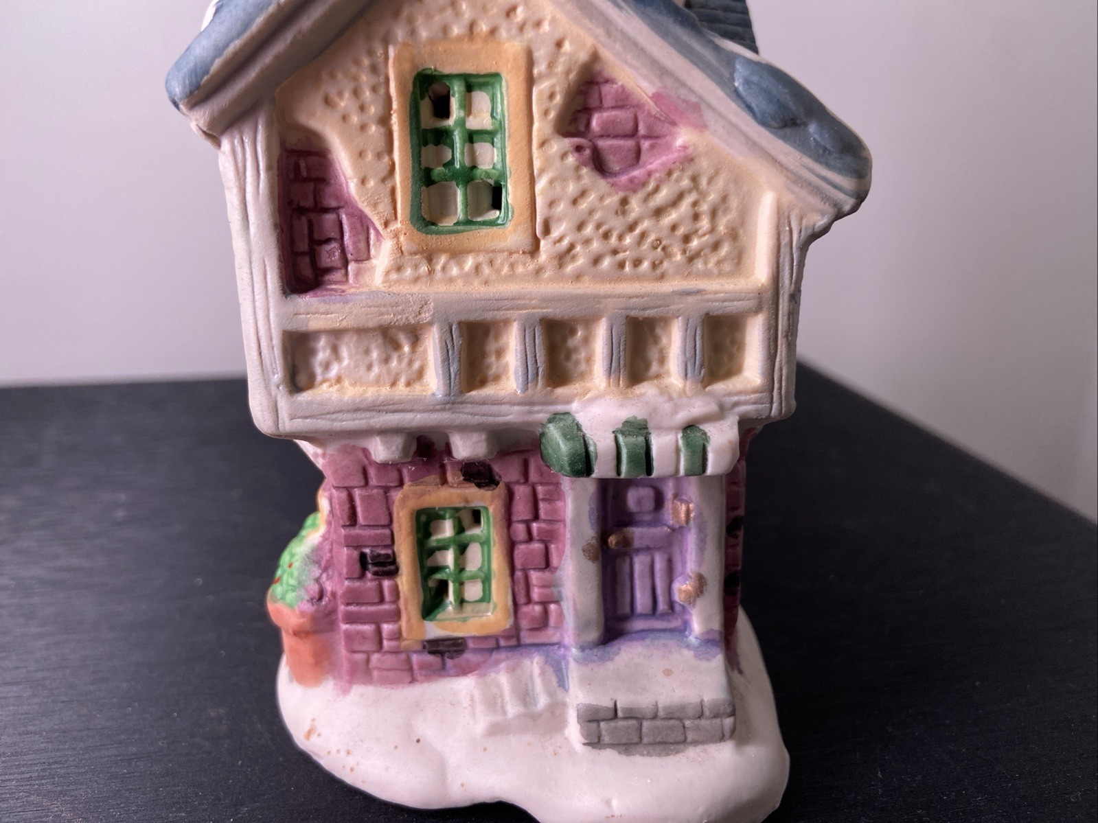 Christmas Village Flower Shop Snowy Roof Hand Painted Details Lighting Capable
