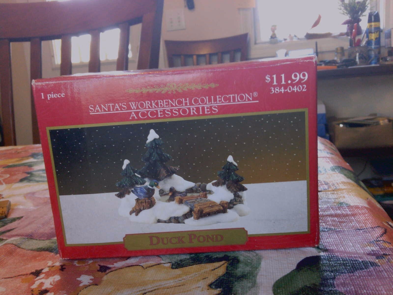 Santa’s Workbench Collection Duck Pond Accessory Christmas Decor Village W/Box