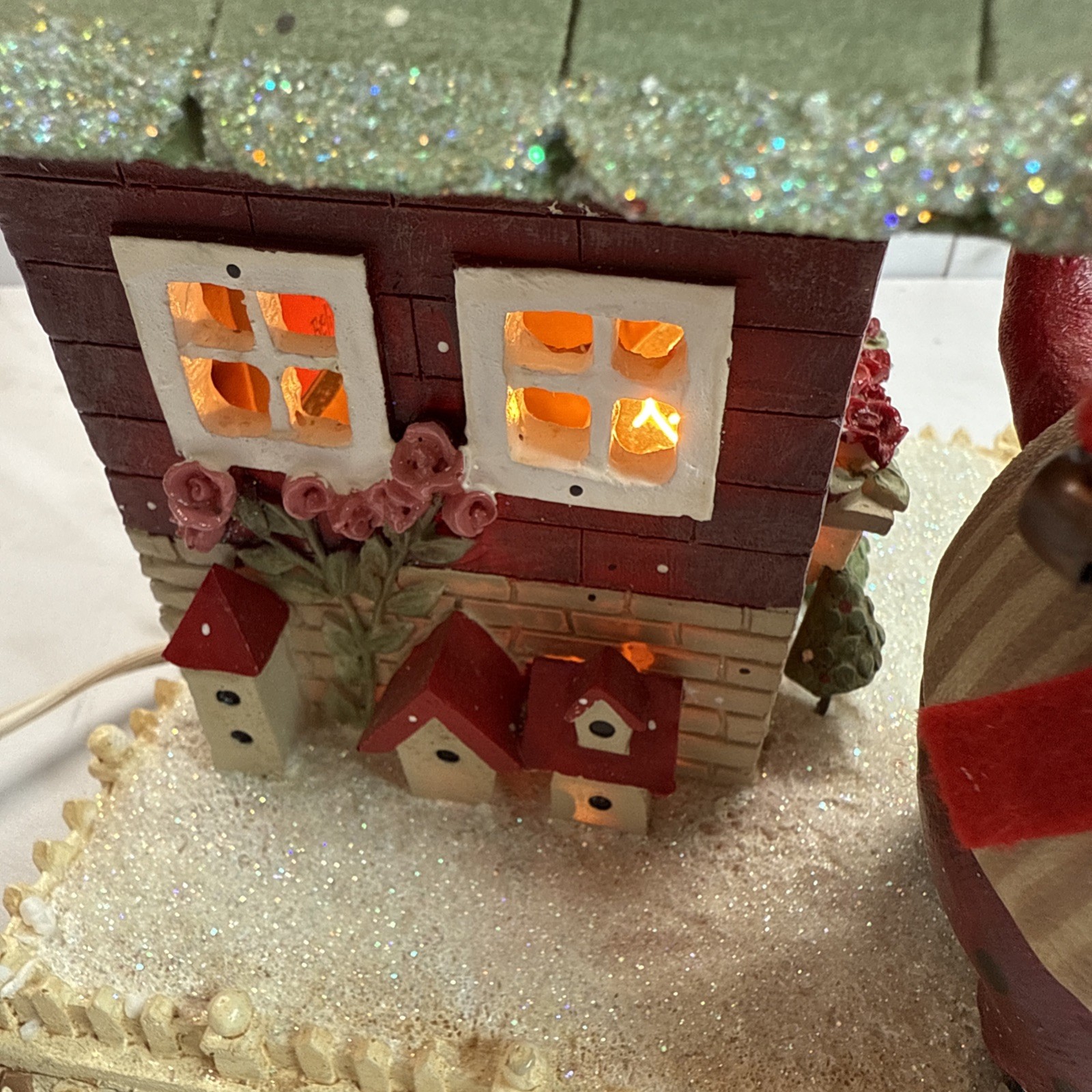 VTG Kurt S. Adler✨Santa’s World✨Welcome Home Tablepiece✨Santa✨Cottage✨Light✨