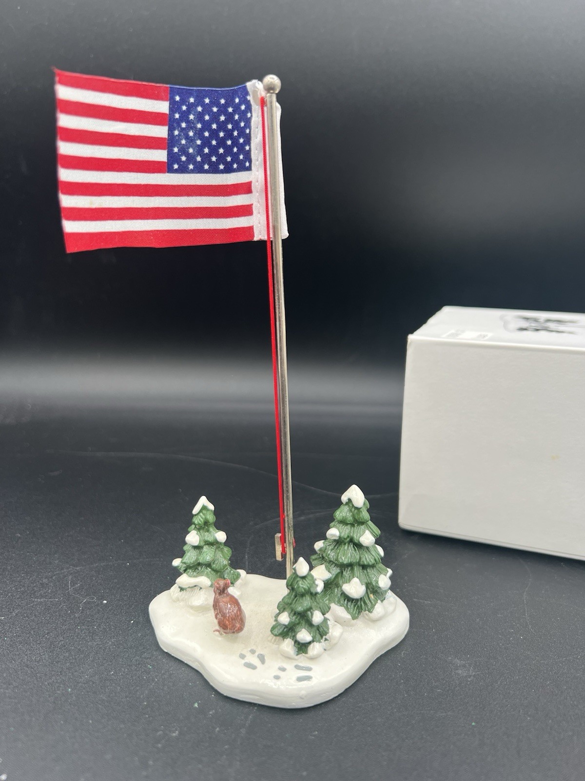 🎄Dept 56 Village Accessory “Village Flag Pole” –Retired Patriotic Display Piece