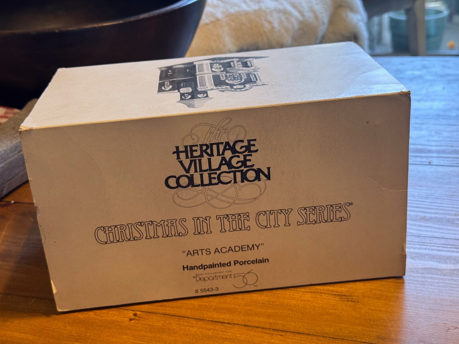 Vintage Dept 56 Christmas in the City 1991 Arts Academy Building in Box