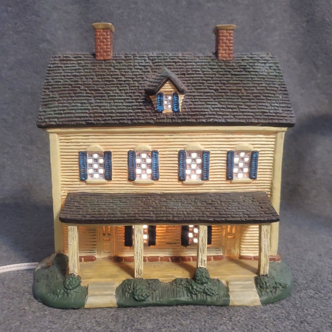 VTG 1996 Lang And Wise Farm House Folk Art Villages Meadowbrook Farm Collection