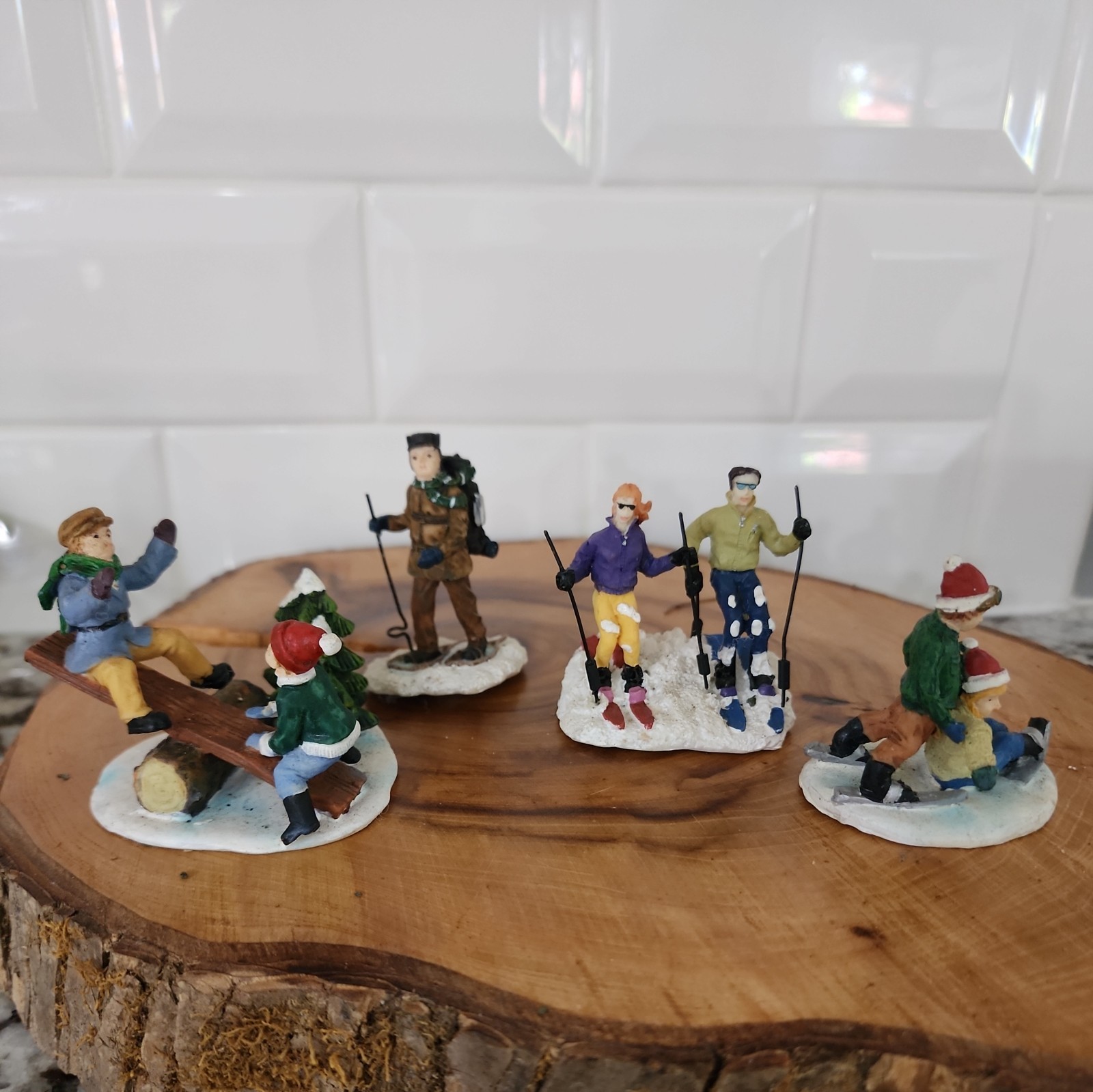 Santa’s Workbench 2004 Winter Sports Figurines 7322795 Teeter Totter Skiing