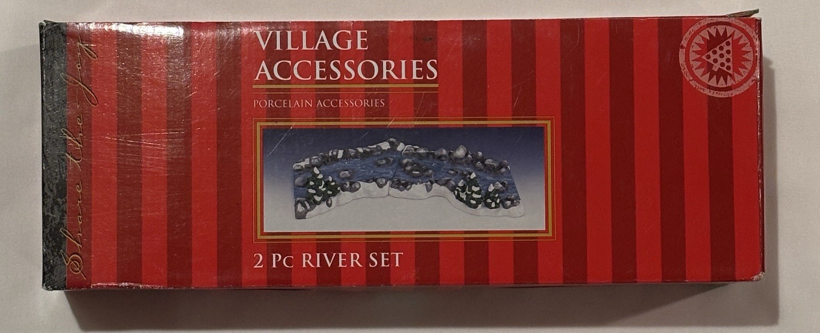 Village Accessories 2 Pc River Set Porcelain Christmas Village Snow Scene