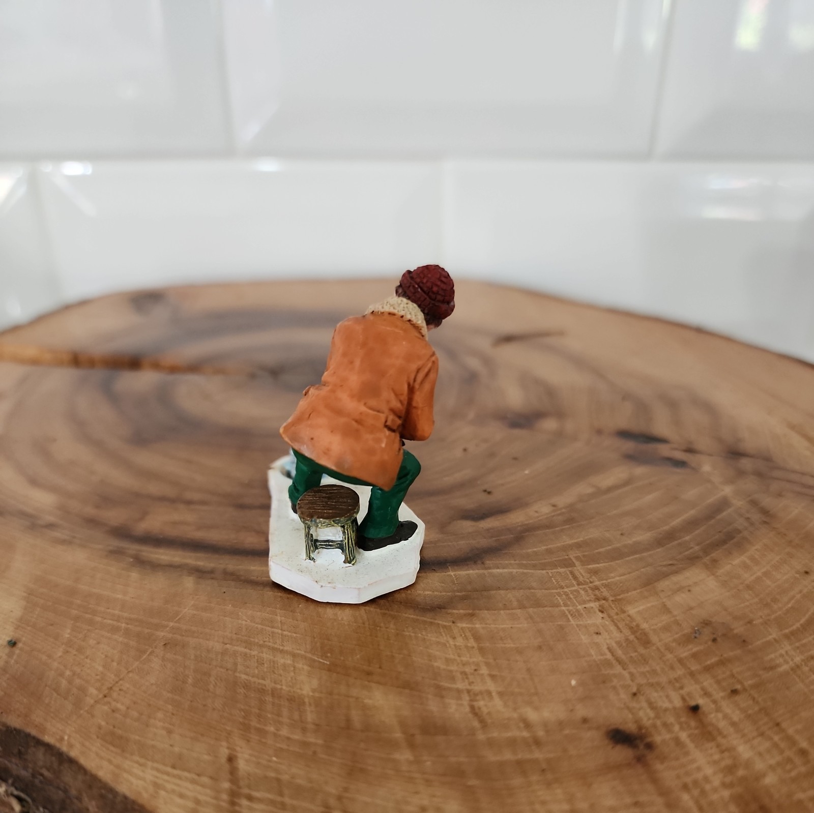 Lemax 2002 The Big One Holidays Seasons #22576 Outdoors Farmer Ice Fishing RARE