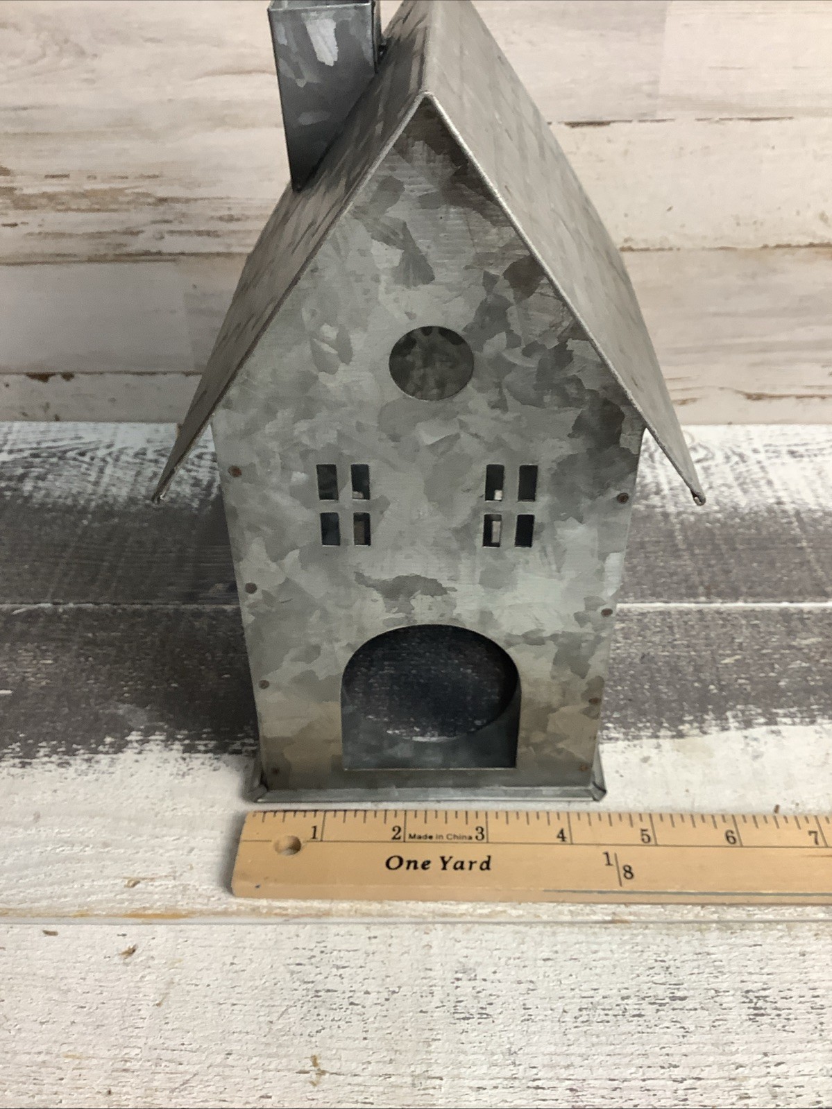 Pottery Barn Galvanized House 9″ Tall