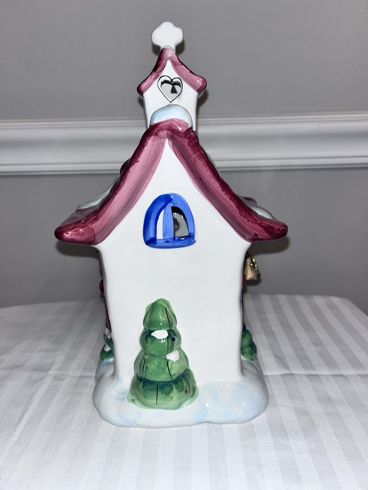 Vintage Elements Ceramic CHURCH Christmas House Clayworks Style No Light