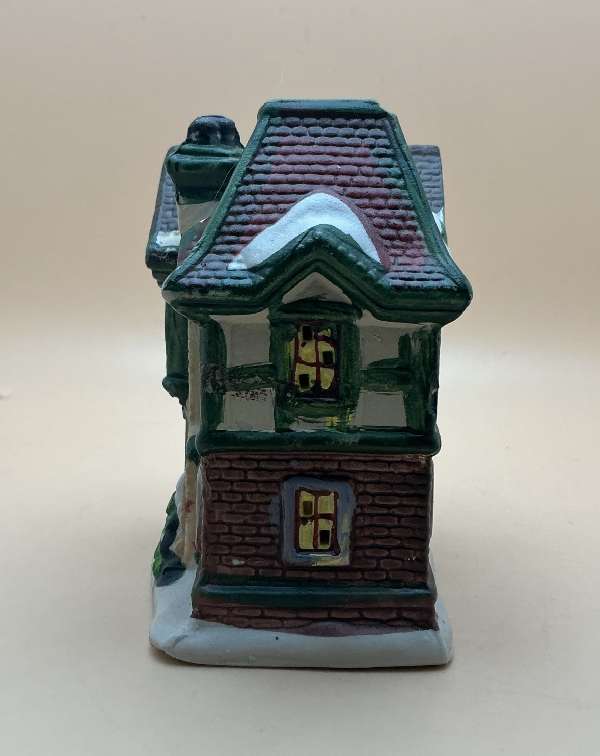 Vintage Miniature Porcelain or Ceramic Christmas Village Bakery House