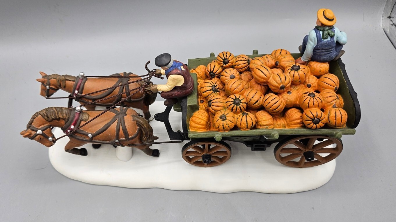 DEPT 56 Retired 1995 Heritage Village Fall HARVEST PUMPKIN HORSE WAGON 56591