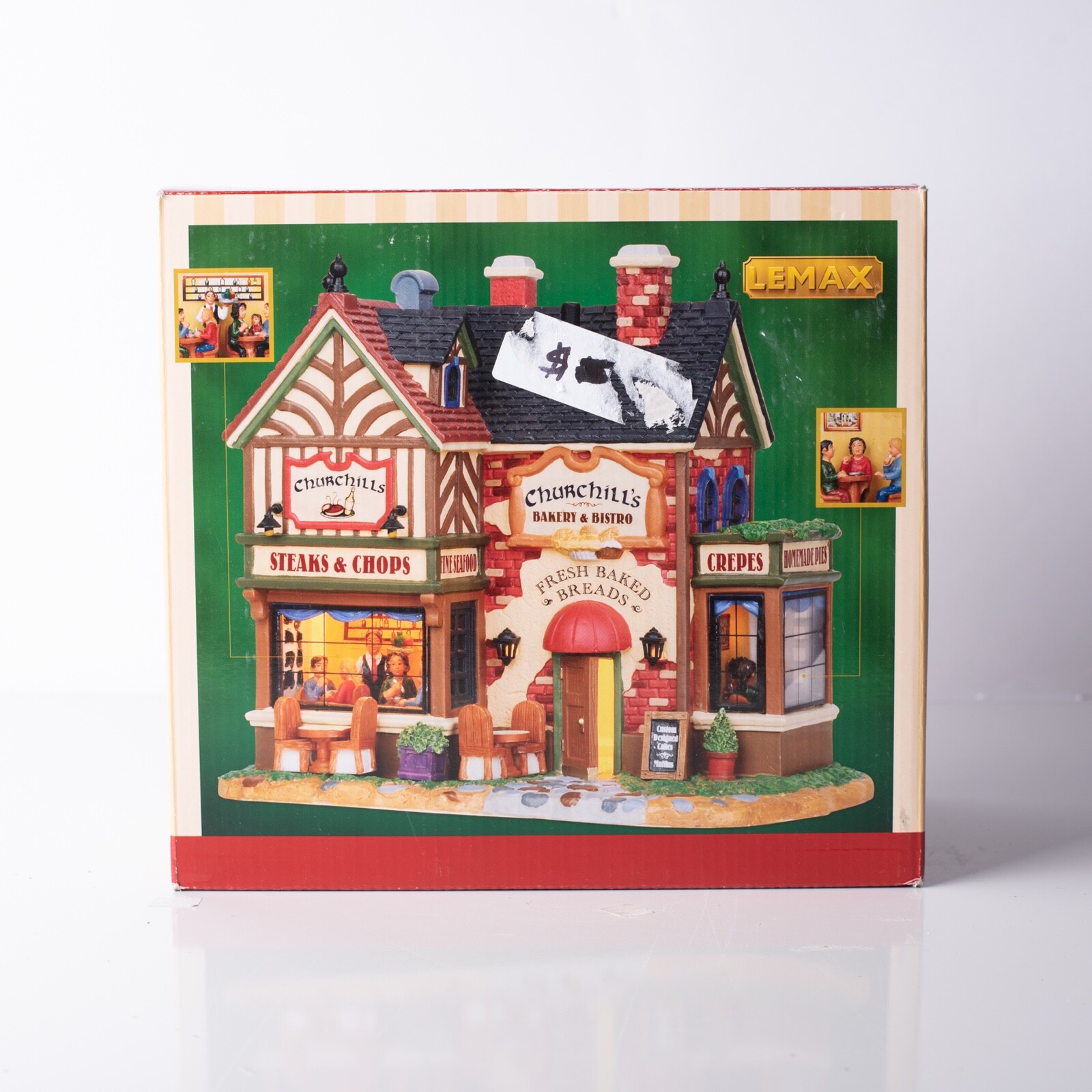Lemax Churchills Bakery Bistro Lighted Building Holiday Display Retired 15223