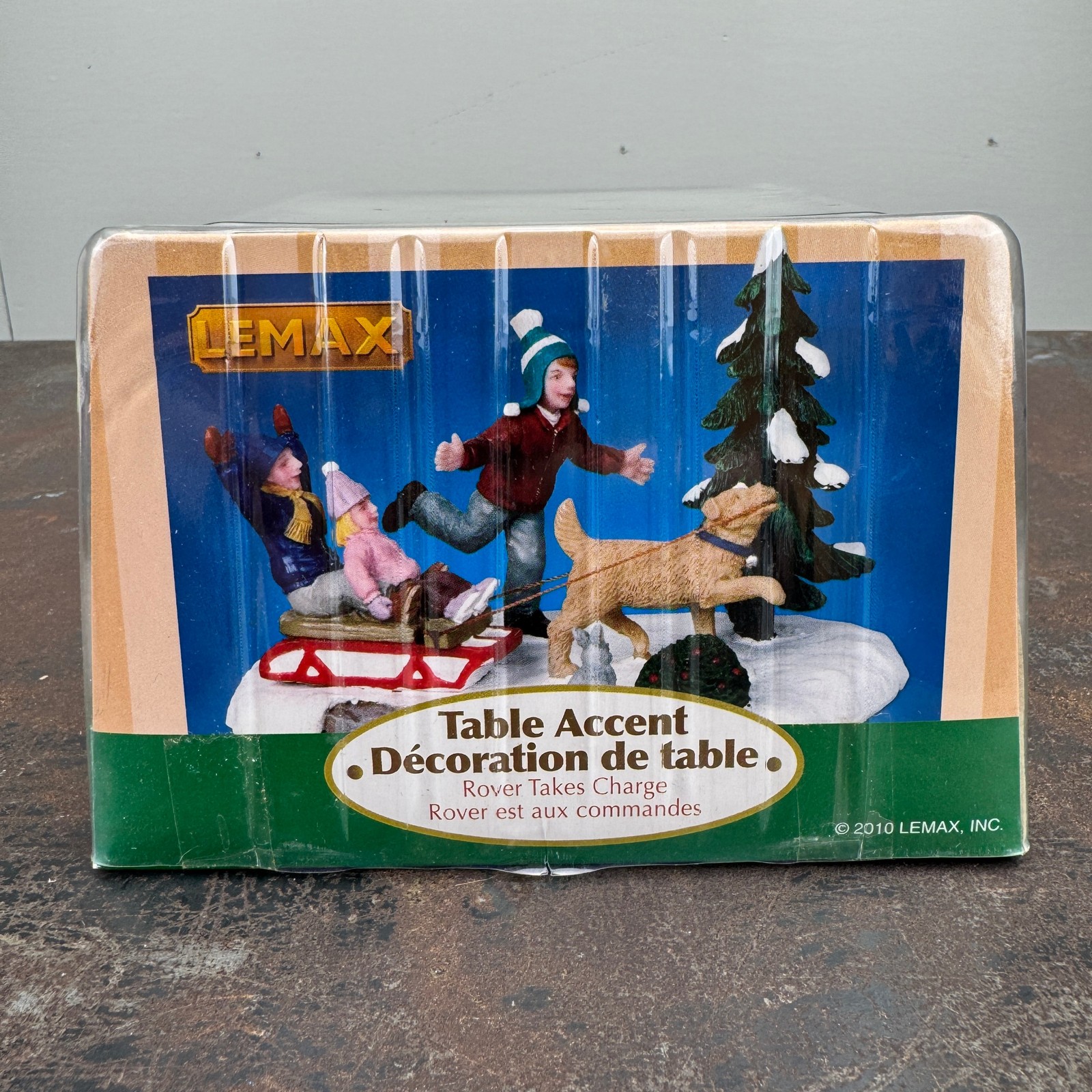LEMAX – ROVER TAKES CHARGE – No. 156245 Christmas Village 2010 – Dog w/ Sled