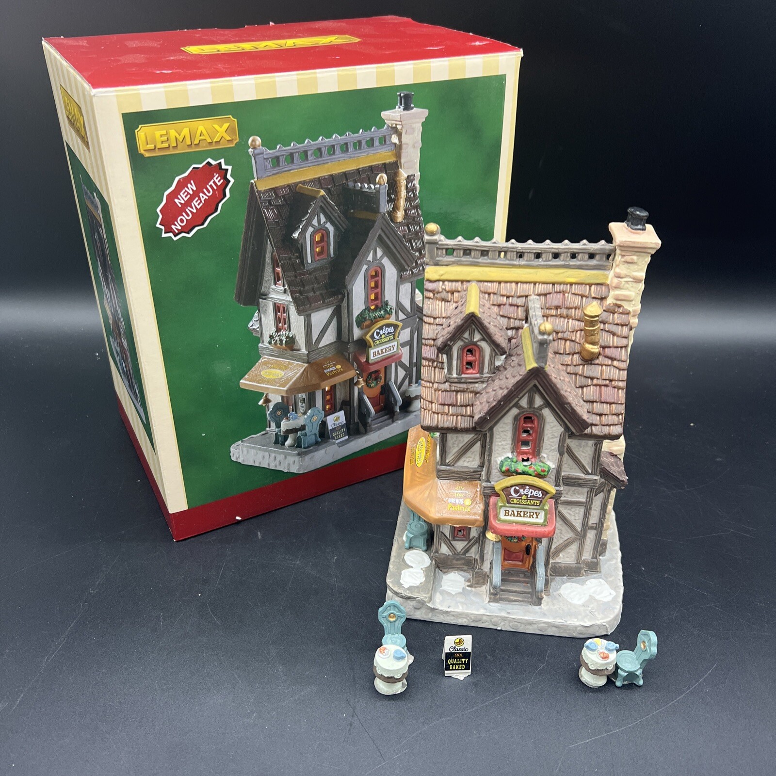 Lemax Crepes & Croissants Bakery Lighted Christmas Village House 75252 2017 Read