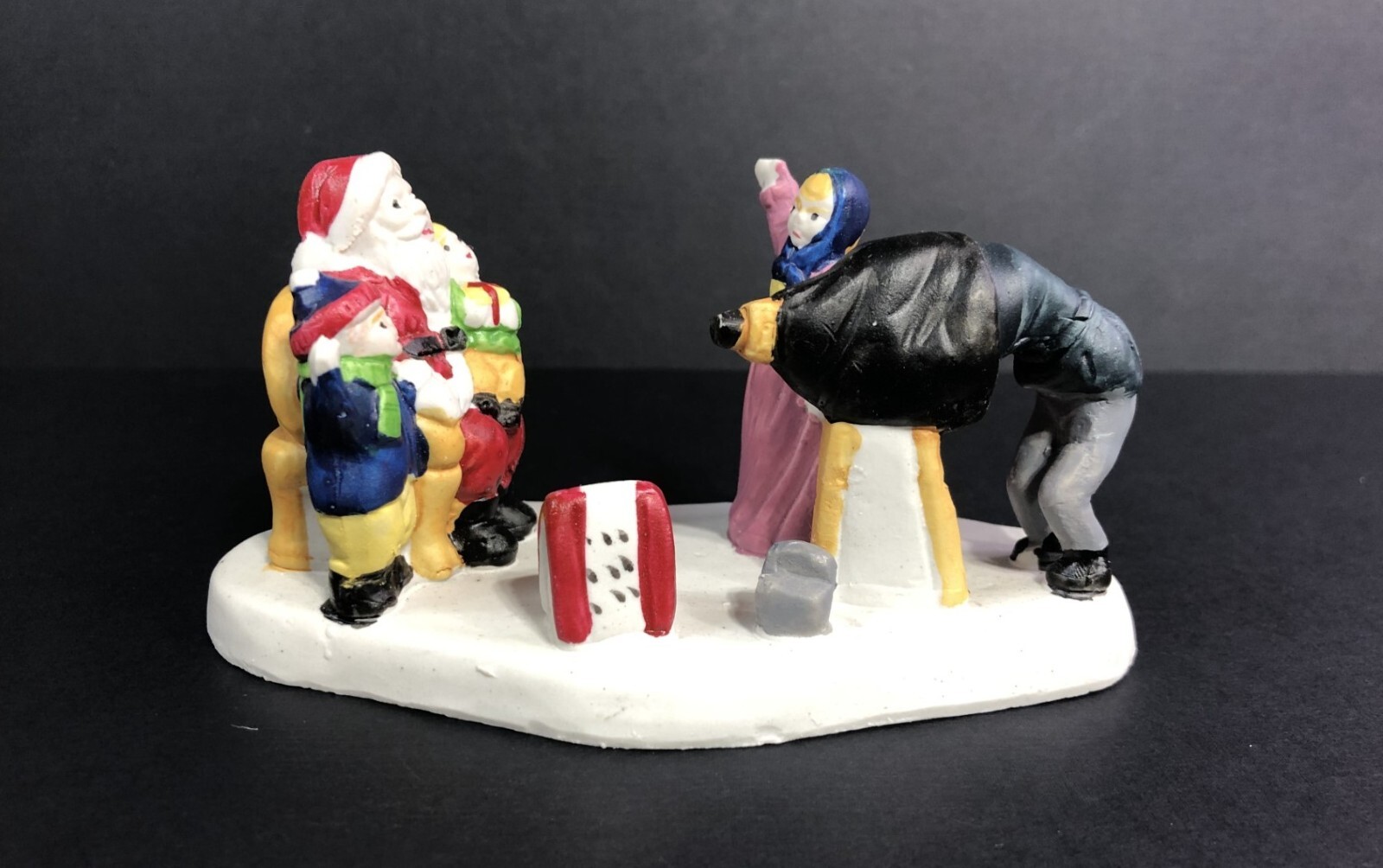 Vintage Holiday Traditions Christmas Collectibles Photo w/Santa & Kids Free Ship