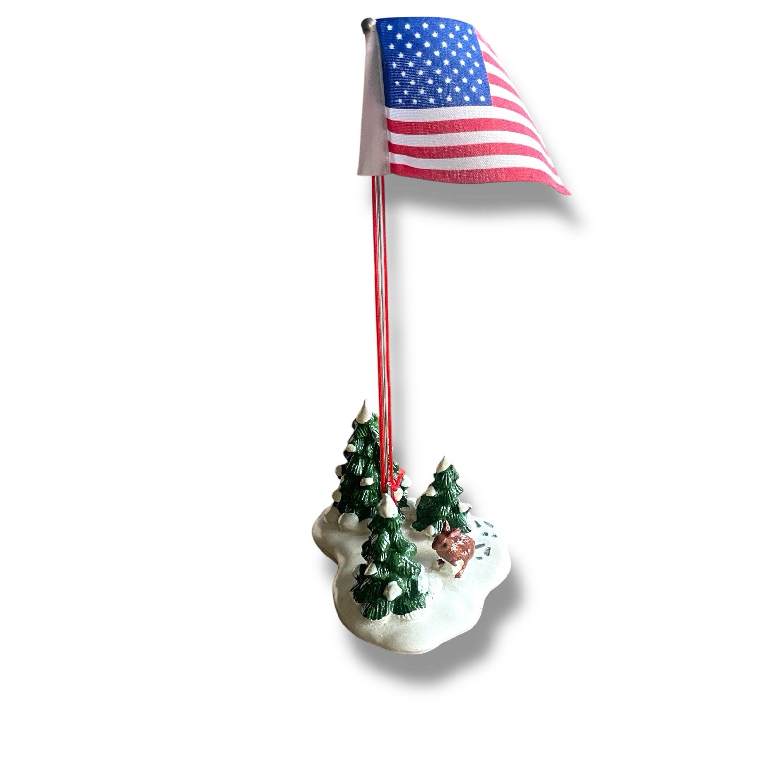 Vintage Dept 56 Snow Village Flag Pole #5177-2 Christmas Holiday. Patriotic
