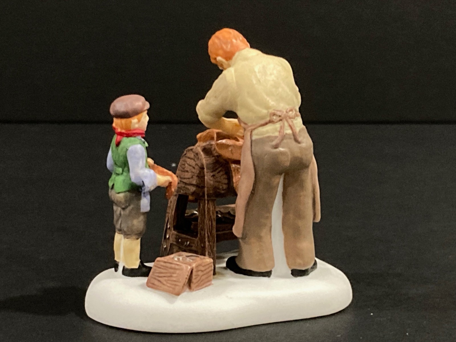 Dept 56 Dickens Village Master & Apprentice Saddle Making Retired #799949