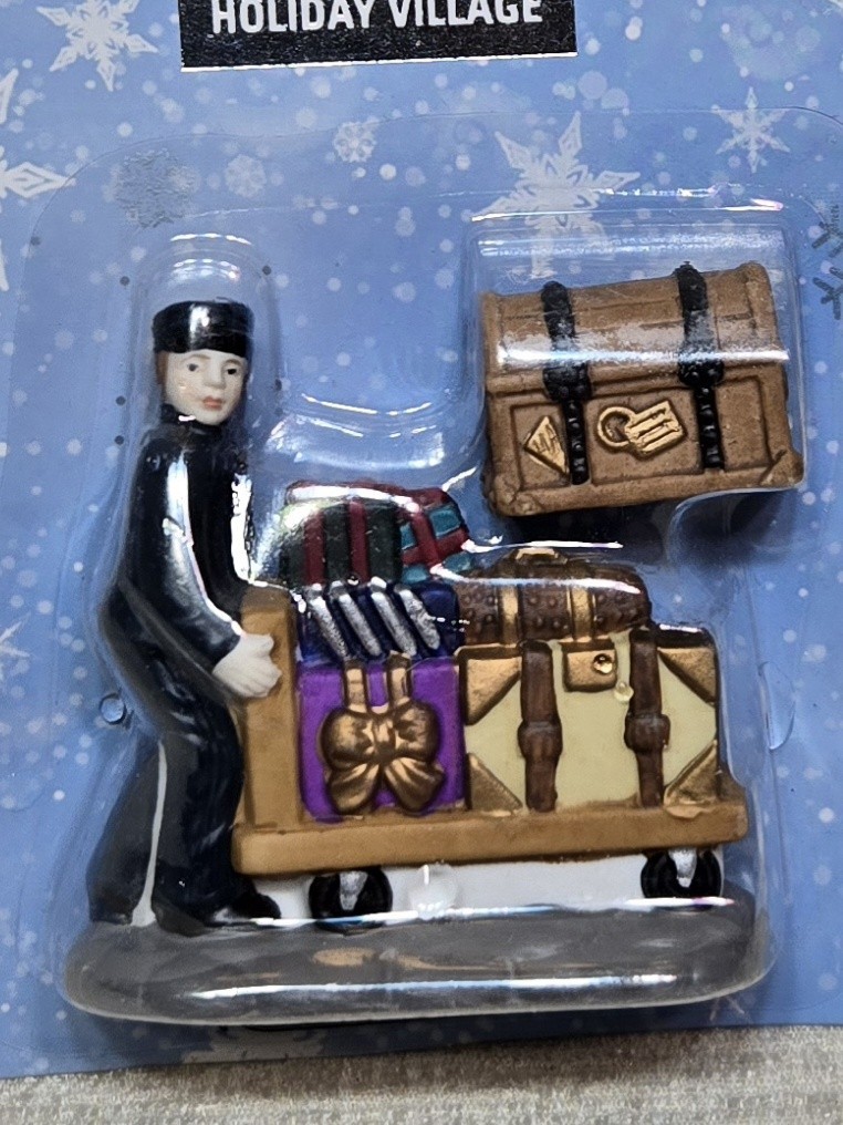 Hershey’s Holiday Village-3 Pieces-Train Porter, Taking a Break, and Packages