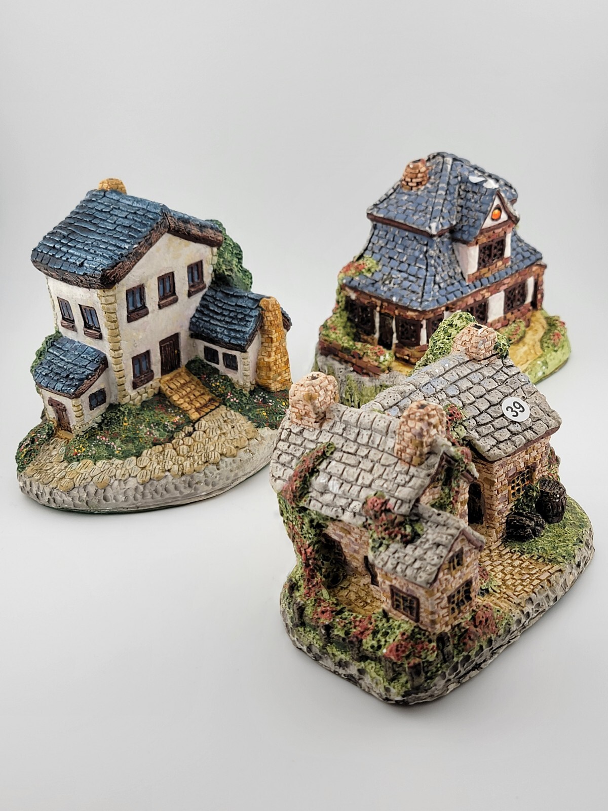 Lot Of 3 Vintage English Cottages- Made In Taiwan – Christmas Gift Idea